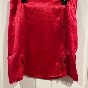 Red Skirt with slit